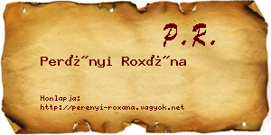Perényi Roxána névjegykártya